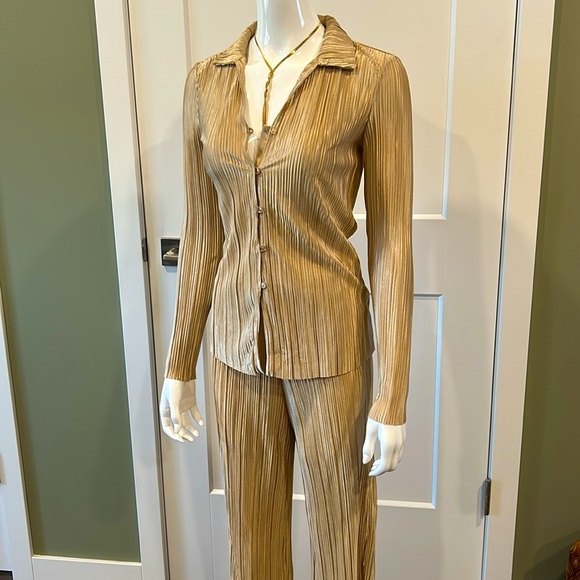 Rachel Zoe Plisse 2pc Pant & Shirt Set NWT - Picture 4 of 16
